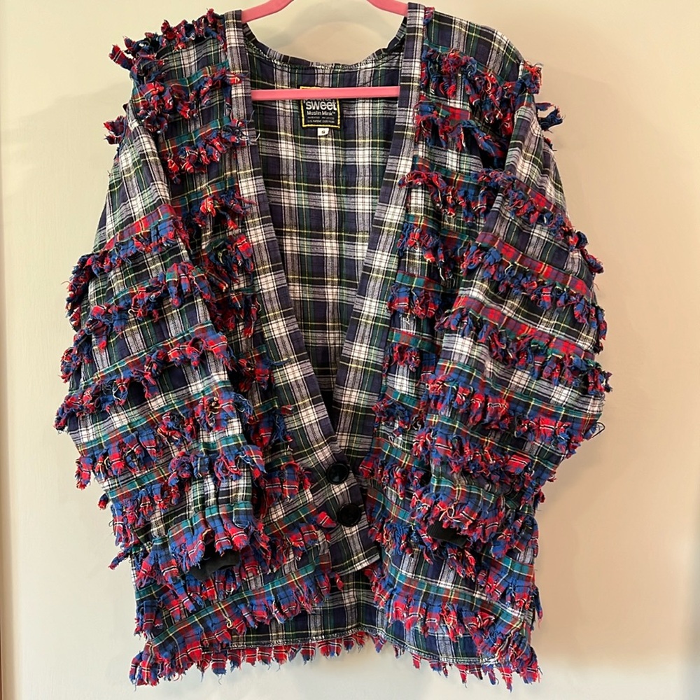 Paula Sweet - vintage rag jacket sweater, flannel, small